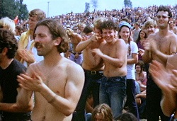 Bezoekers aan het Woodstock Festivan in 1969